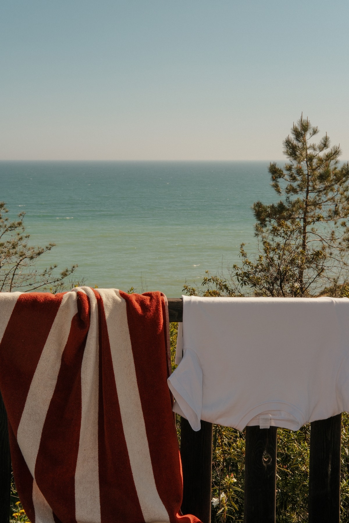 brasa terracotta stripe towel — lifestyle mood